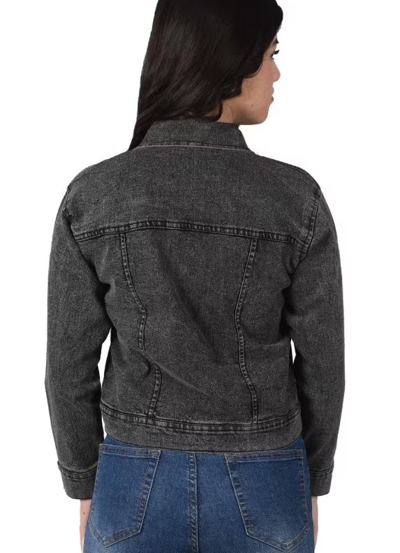 Women’s Charcoal Grey Denim Jacket - View 2
