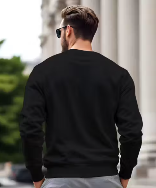 Men Cotton Blend Regular Tshirts black back - View 2