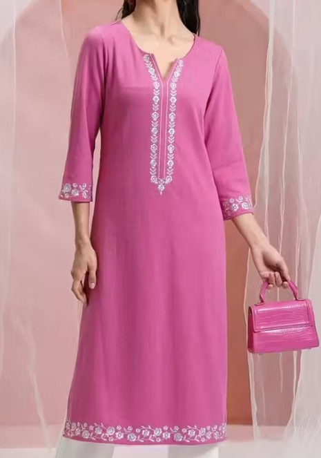 pink kurti - View 1