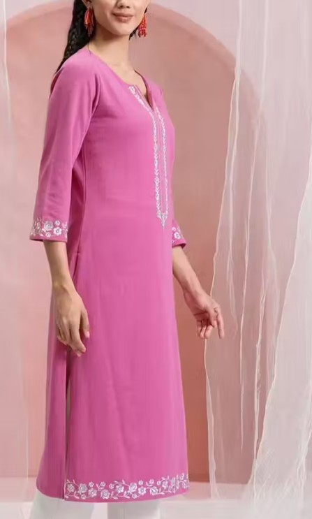pink kurti side photo