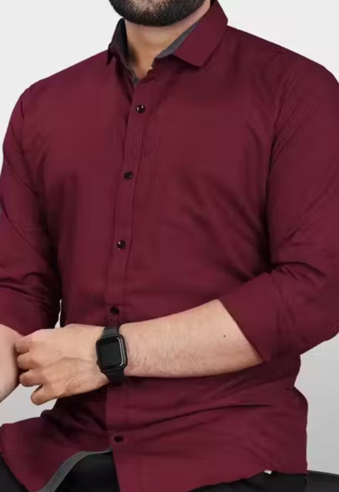 plain_maroon_colour_shirt - View 1
